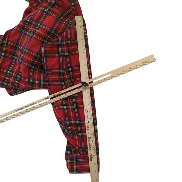 LL Bean Red Plaid Flannel Button-down Shirt Men's Medium Made in USA 100% Cotton - Picture 8 of 9
